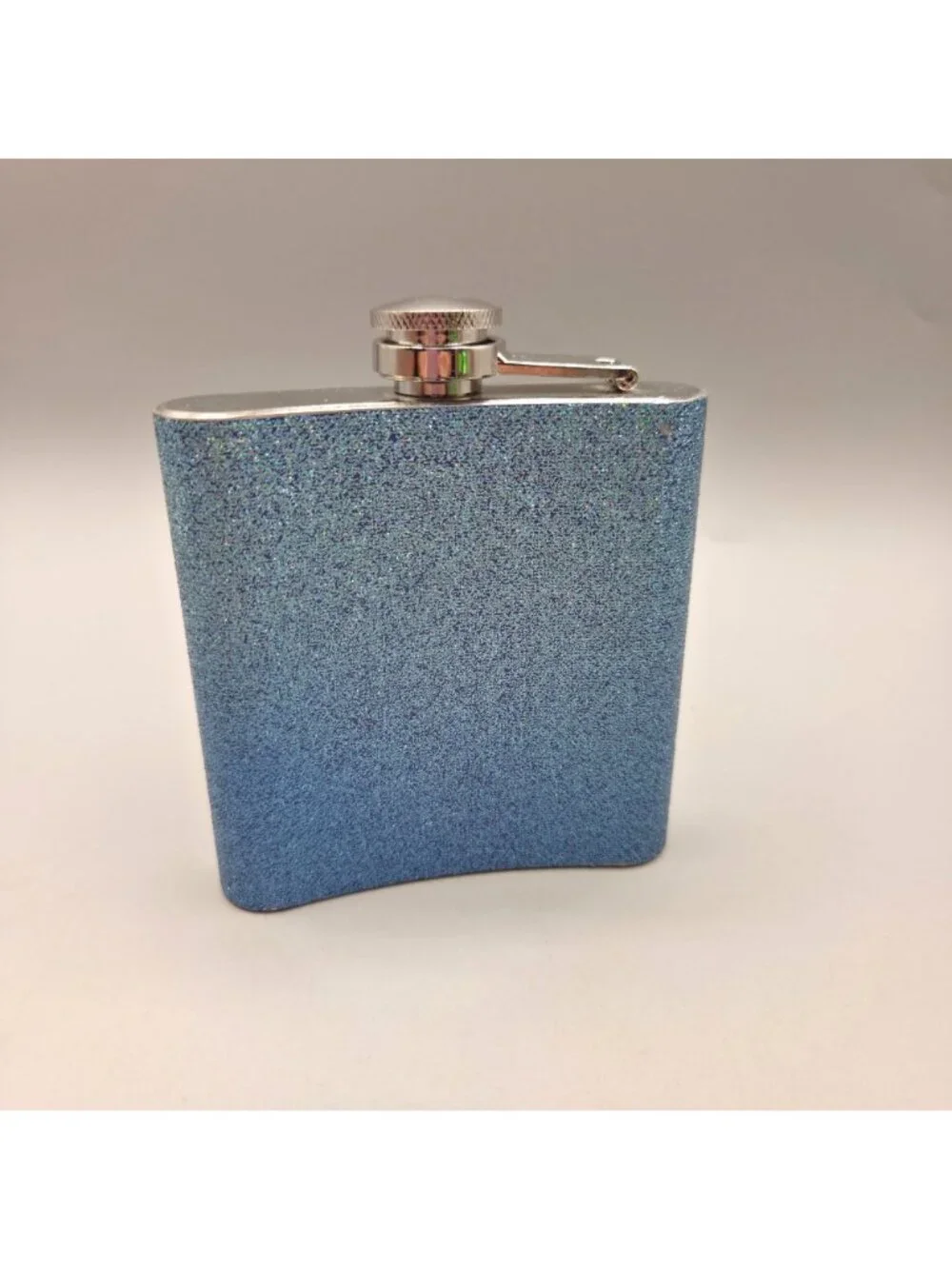 Wrangler NFR Pocket Hip Flask Glitter Blue Stainless Steel 6 Oz Rodeo Design